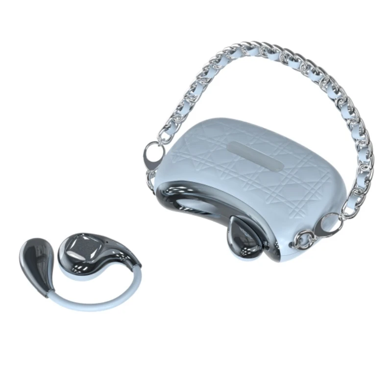 Fashion Bag Diamond Pattern Wireless Bluetooth 5.4 Hanging Ows Earbuds with Strong Battery Life Noise Reduction