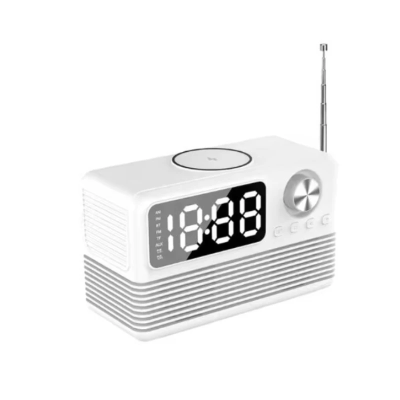 Fast Wireless Charging Radio with LED Alarm Clock Speaker
