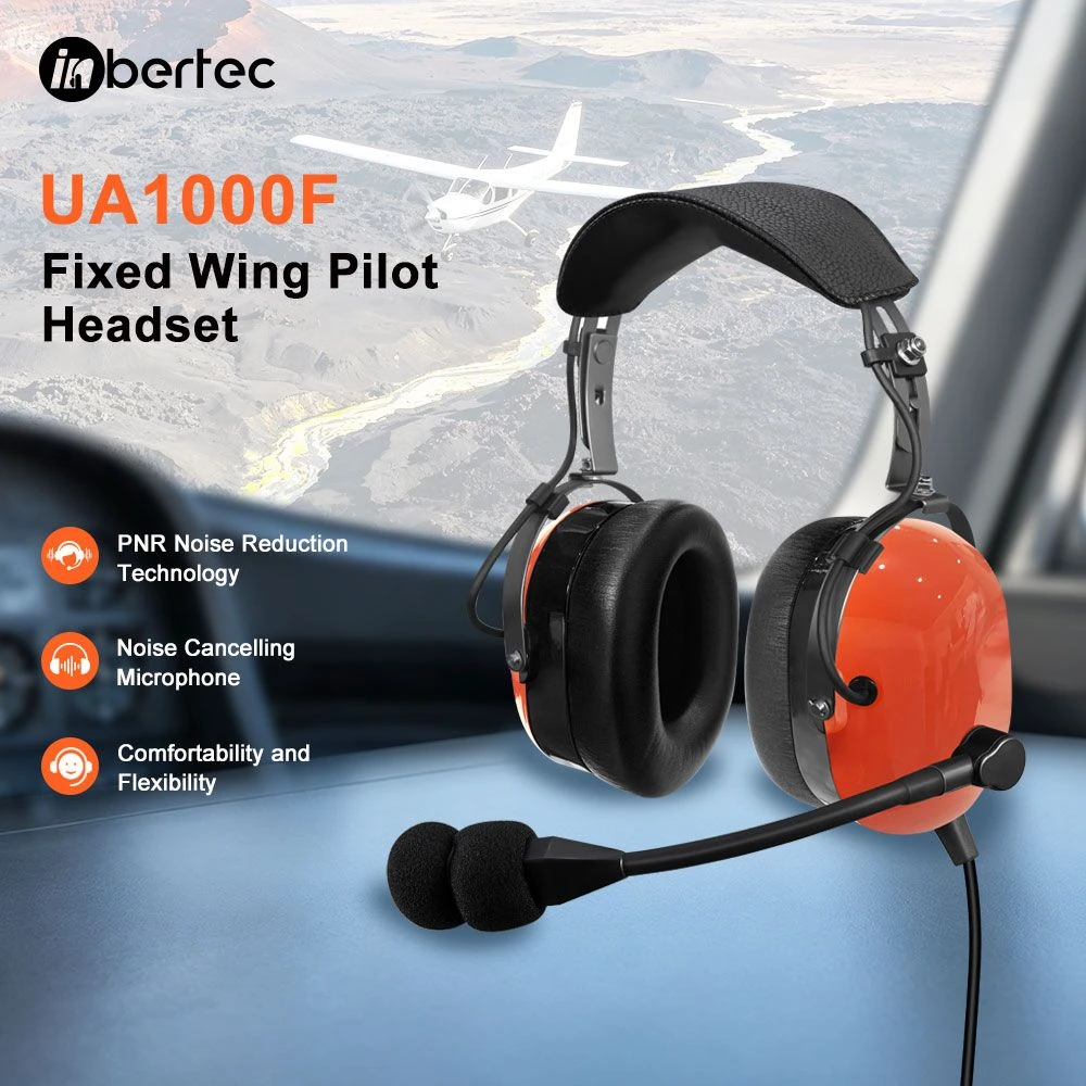 Fixed Wing Pilot Headset with Pnr, Comfort & Clear Voice