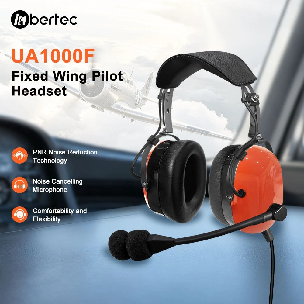 Fixed Wing Pilot Headset with Pnr & Noise Reduction for Aircraft
