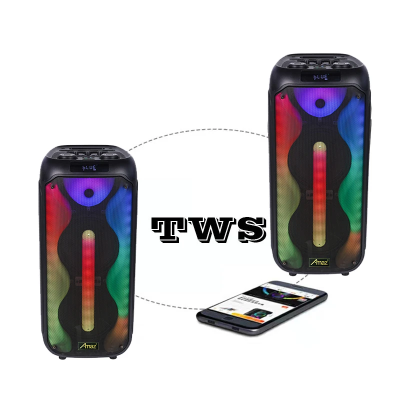 Flasing RGB Light Smart Bluetooth Speaker Outdoor Trolley Speaker