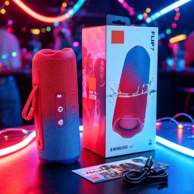 Flip7 Portable Wireless Bluetooth Speaker Outdoor Waterproof Stereo Sound Speaker with Logo and Original Box