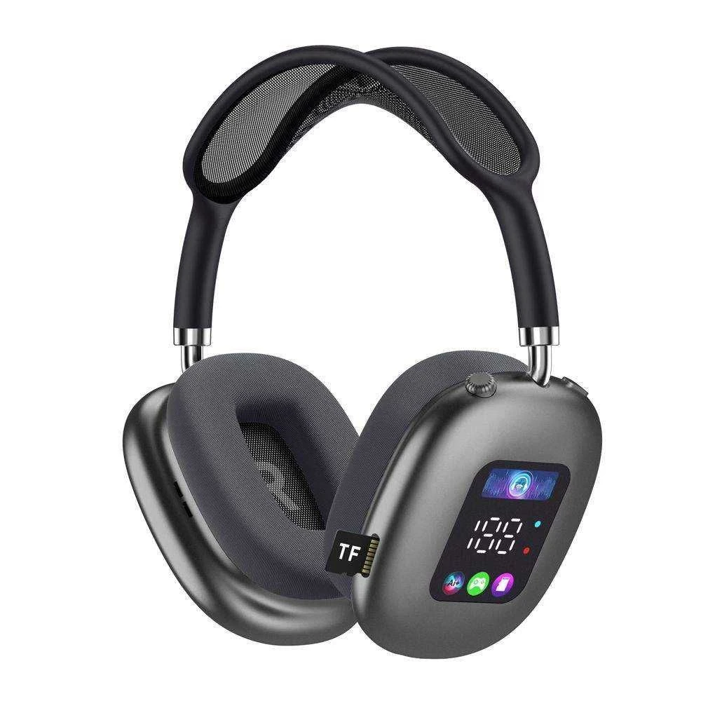 Foldable Lightweight Display Headphones Wireless Headset Bluetooth Earphones Noise Canceling Over-Ear Gaming Headphone