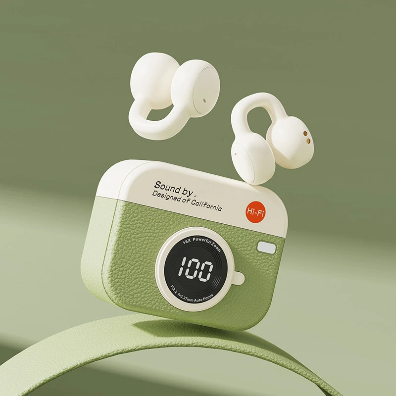 Foldable Screen Wireless Earbud Fan Over-Ear Sponge Cheap Metal Kids Wireless Air Conduction 2026 New Hot Sell Bluetooth Earphone