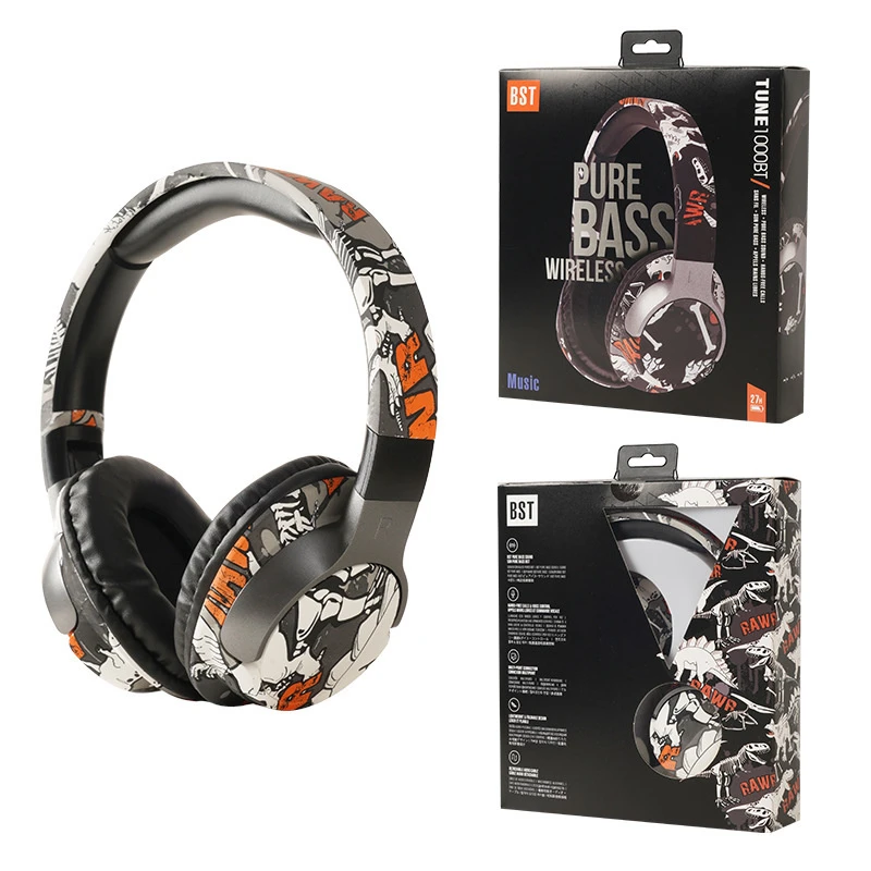 Foldable Space Man Cute Cartoon Wireless Bluetooth Headband Headphones for Gaming
