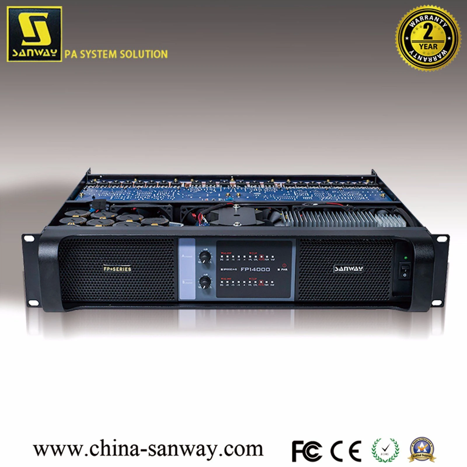 Fp14000 2 Channel 7000W Switching Power Amplifier, Class Td Professional Audio Stereo Amplifier for Outdoor/Indoor, DJ System