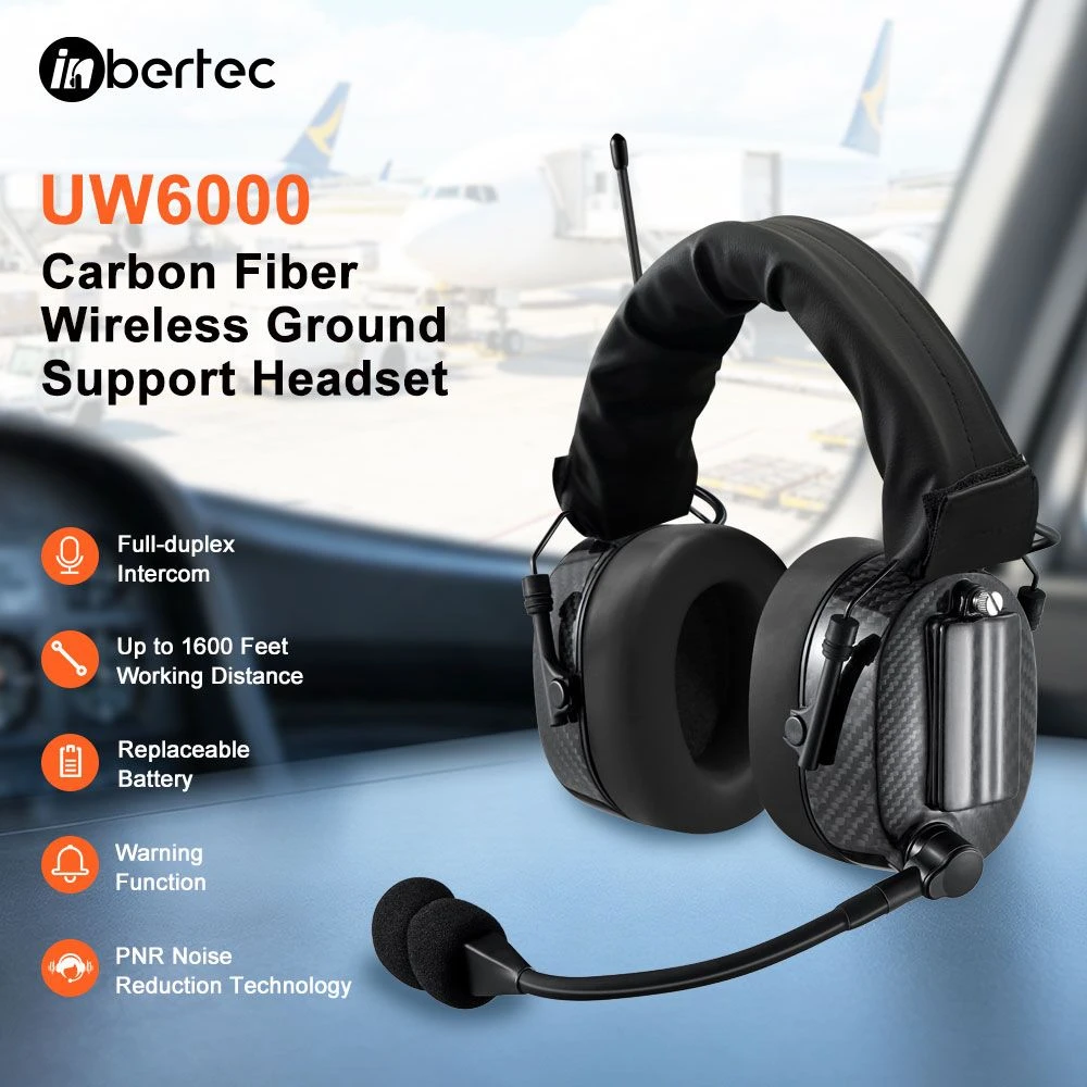 Full Duplex Ground Support Intercom Aviation Headset with Pnr for De-Icing, Towing
