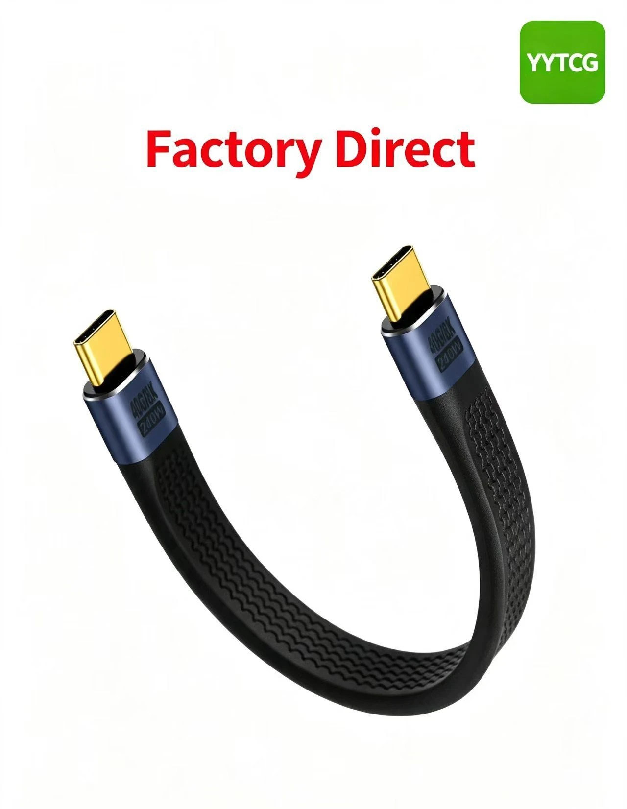 Full Function 40Gbps 8K USB C to USB C Male Cable for Video Audio and Data