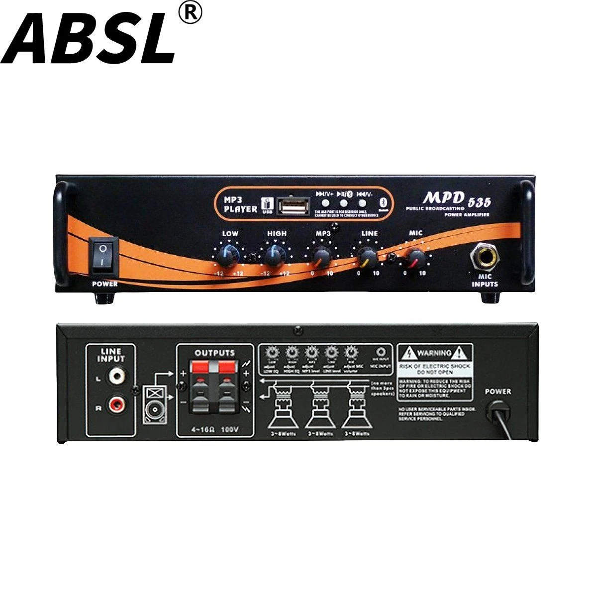 Full Power 35watts Digital Audio Integrated PA Sound Power Amplifier for Shops