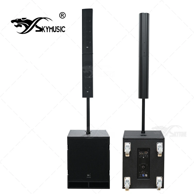 Full Range Column Speaker with 15″ Powered Subwoofer PA System for Conference