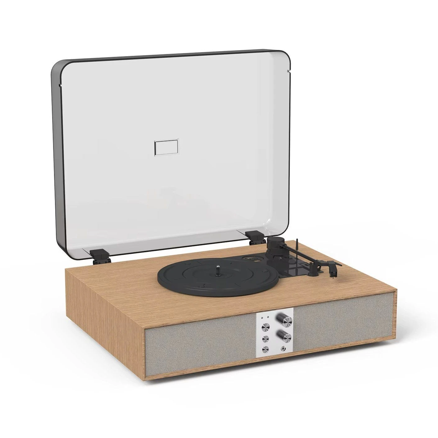 Fully Automatic Turntable Gramophone Hi-Fi Stereo Lp Player Built-in Speaker Wood Vinyl Record Player with Auto-Return