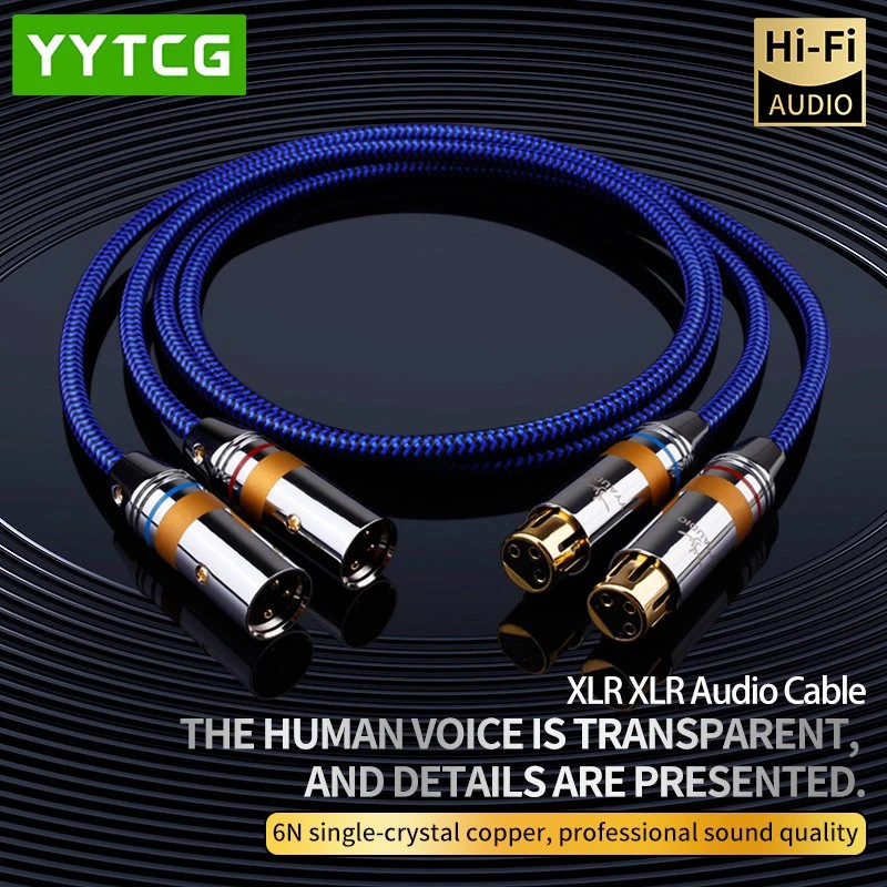 G2 3 Pin HiFi 6n Single-Crystal Copper Male to Female XLR Balanced Cable for Microphone Cable High Performance