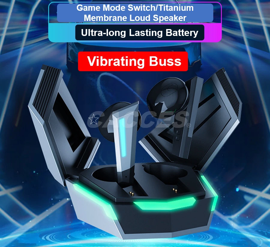 Gaming Earbuds Bt5.2 Game Earbuds W/ Microphone in-Ear Gaming Headphone 50ms Low Latency Auto Pairing Touch Control Cool Light Tws for Ios Android Gammers Ipx6