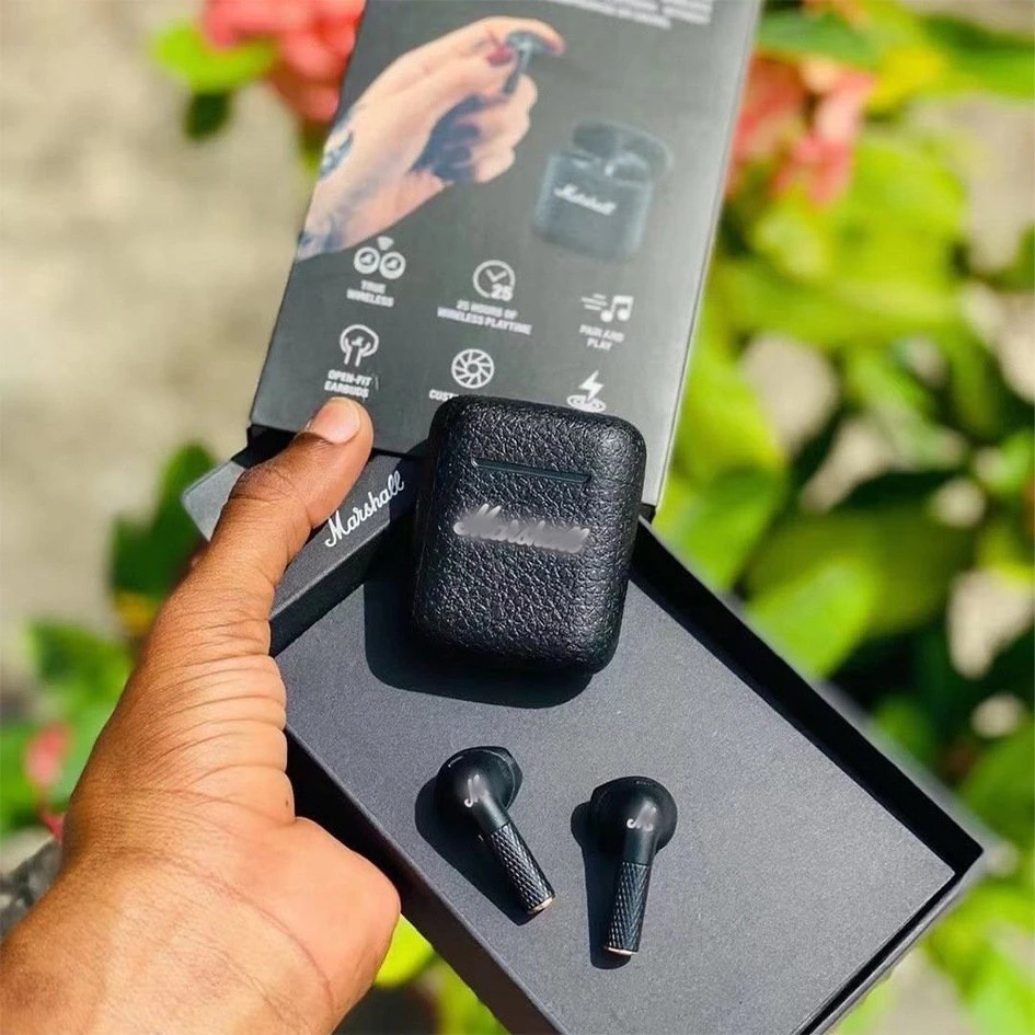 Gift Box Packed Marsall Minor Earbuds Retro High-End Look Promotional Gift Wholesale Bluetooth Tws Wireless Earbuds