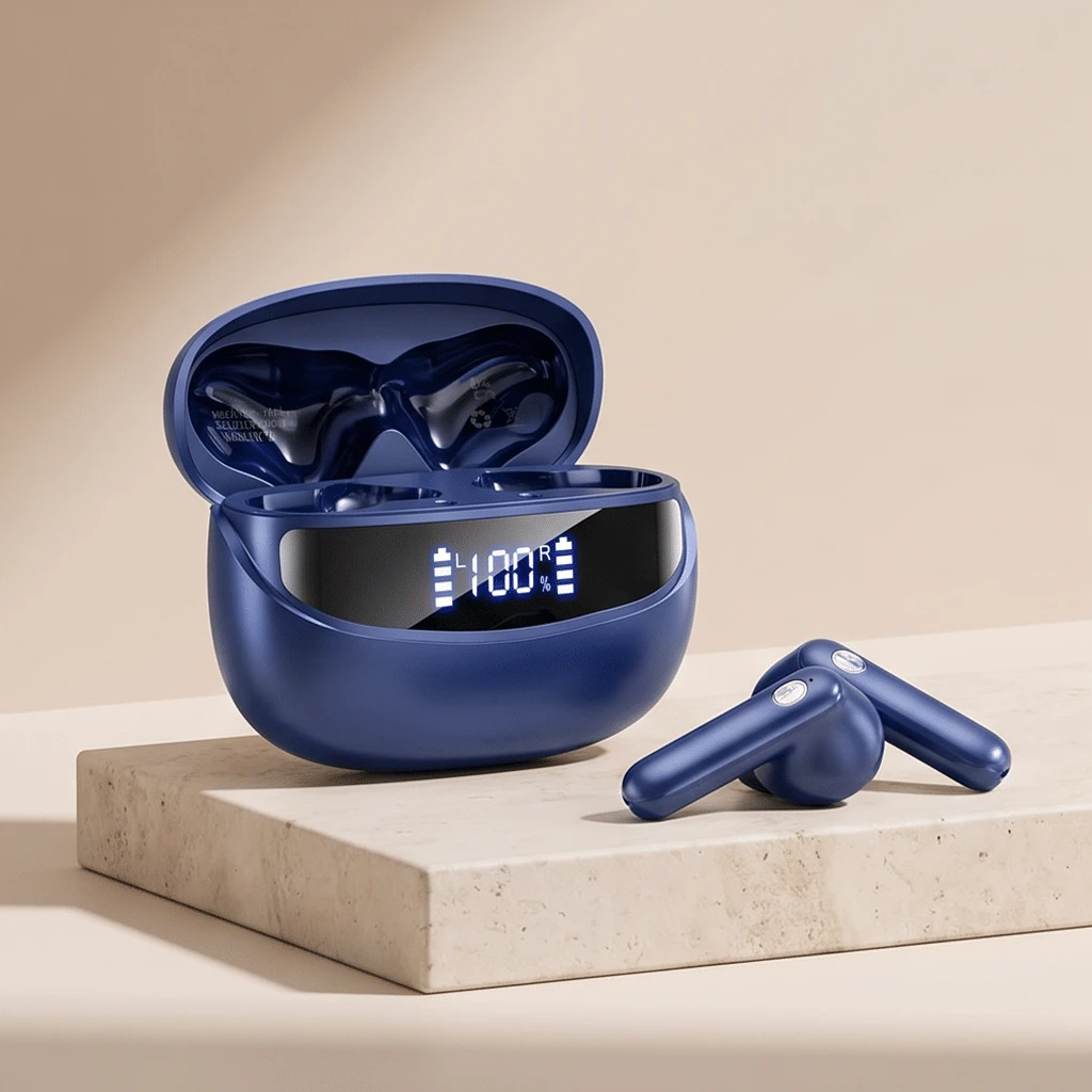 Girls Compact High Sound Quality Wireless Bluetooth Earbuds Long Endurance LED New Semi-in-Ear High Quality Headset