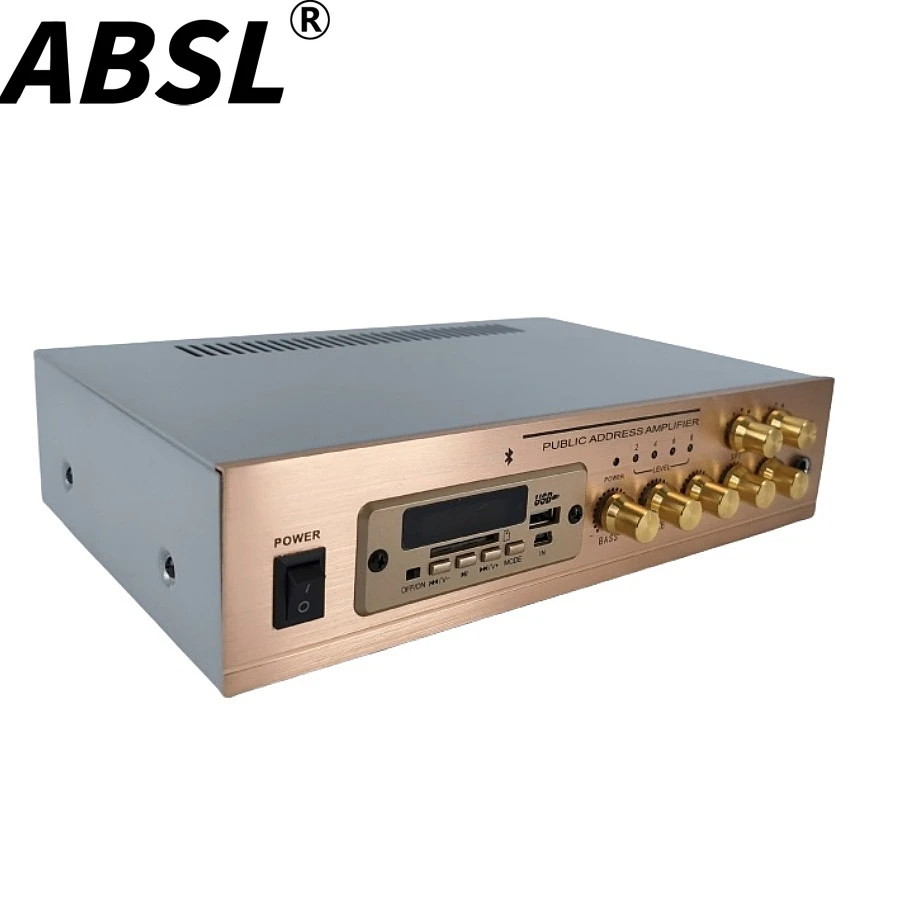 Gold/Black/Silver 60W 2 Zones Mini Portable Bluetooth Digital PA Audio Power Amplifier