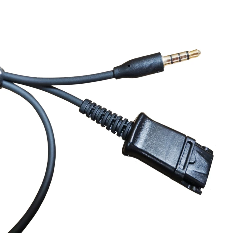 Gold Plated 3.5mm Qd Quick Disconnect Cable Adapter for Plantronics and Voicejoy Call Center Headphones