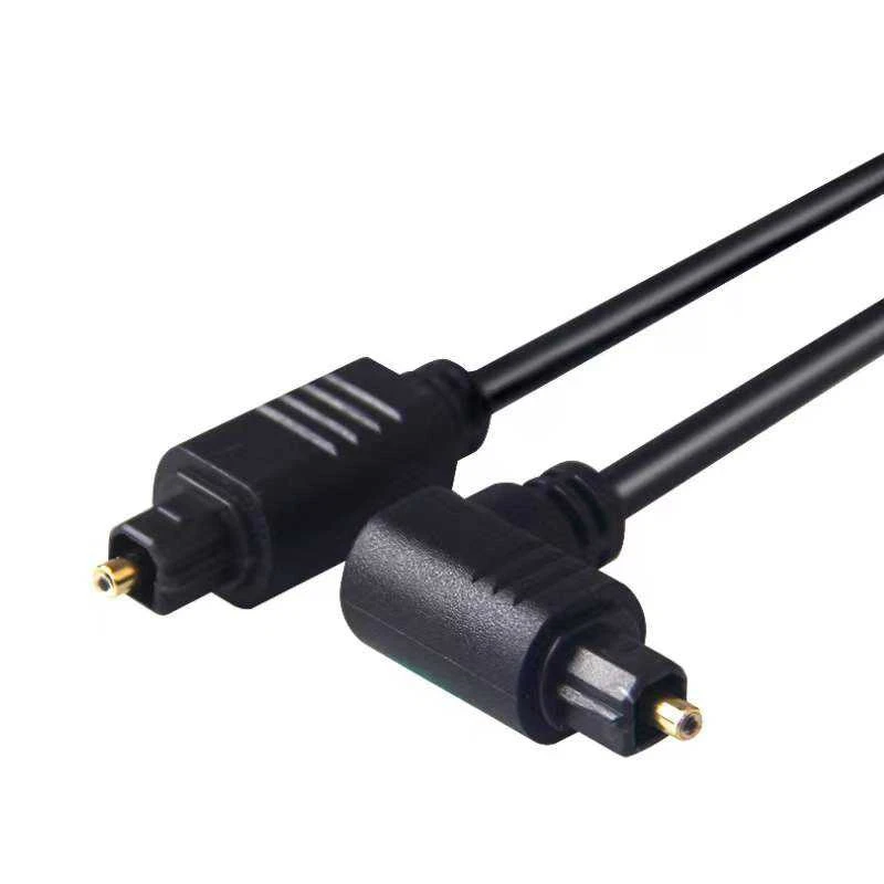 Gold Plated 90 Degree Angle Audio Optical Fiber Cable Digital Optical Od 4.0mm Audio Toslink Cable for Speaker Application