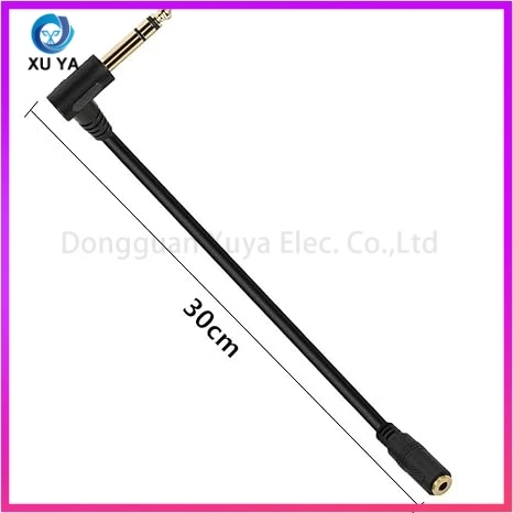 Gold-Plated Stereo Cord, 6.35mm to 3.5mm Right Angle Adapter Cable for Headphone, Laptop, Musical Instrument and Audio Device
