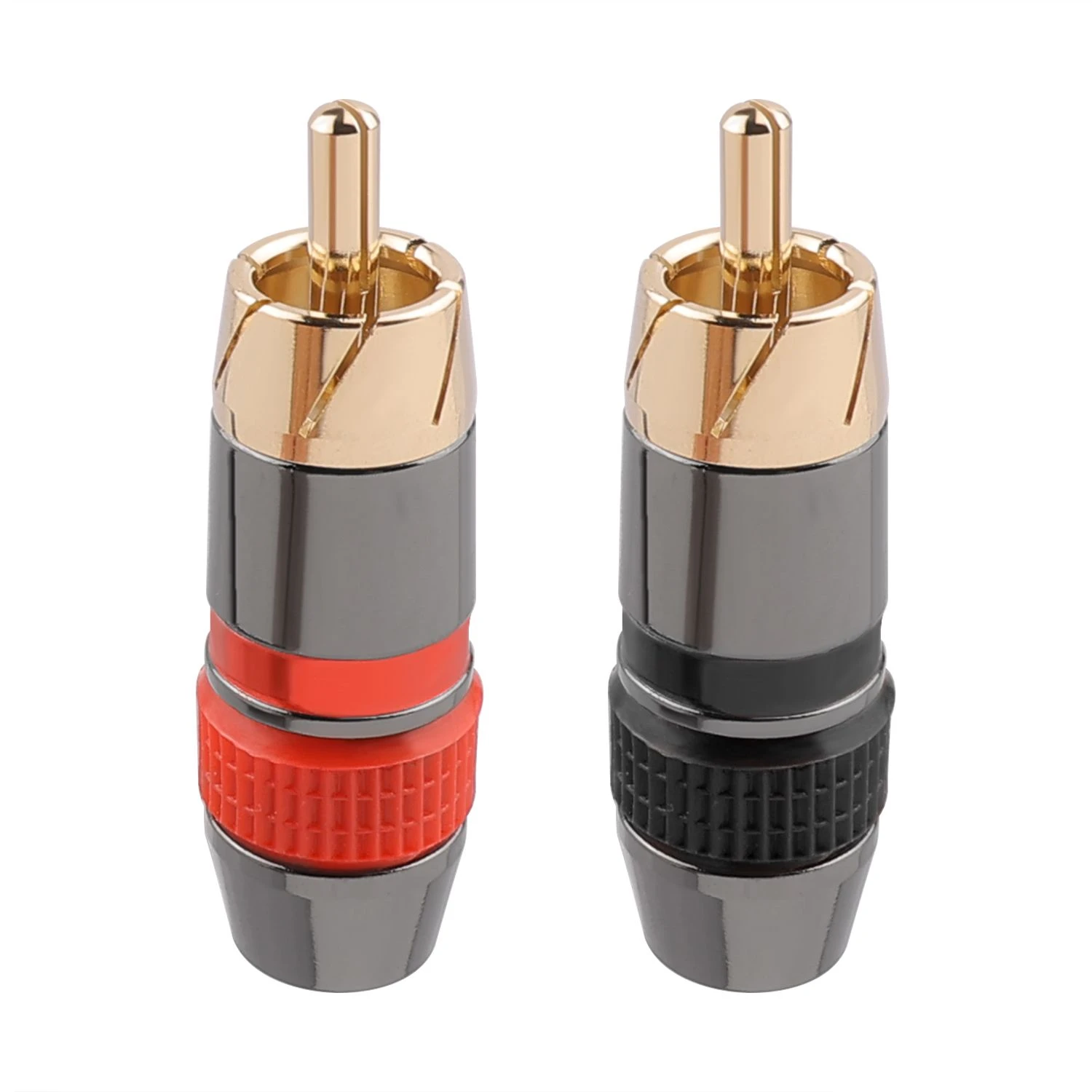 Gold-plated Pure Copper RCA Audio Signal Plug Audio-Video Cables Connector 8.3mm