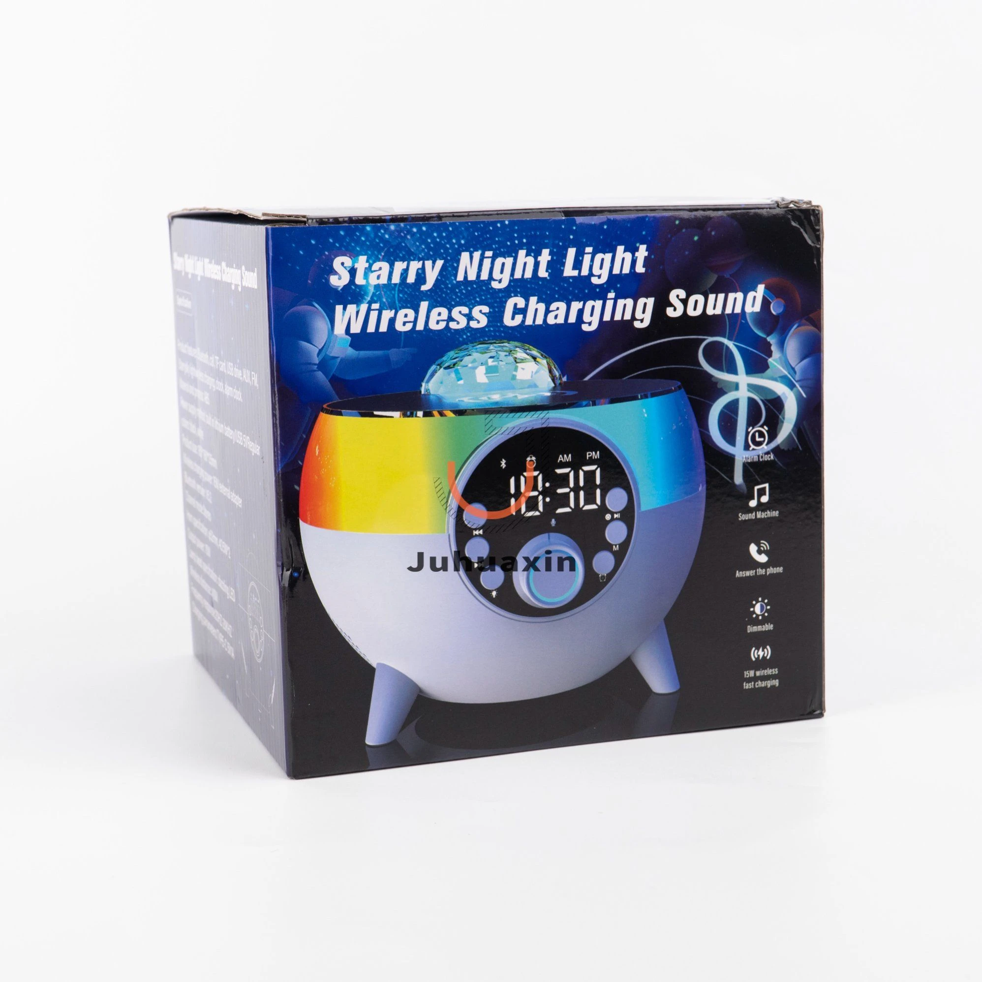 Good Quality Charger Phone Wireless Alarm Clock Speaker with Rhythm RGB Light Multifunction Wireless Charger