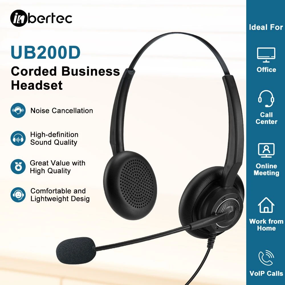 Great Value Headset with HD Sound Noise Canceling for Call Cemter Teams