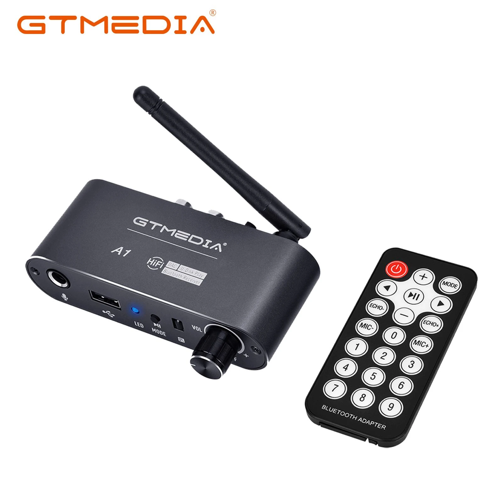 Gtmedia A1 Bluetooth Audio Receiver Converter Digital to Analog Converter, with Coaxial Input, 3.5mm Audio+R/L Output
