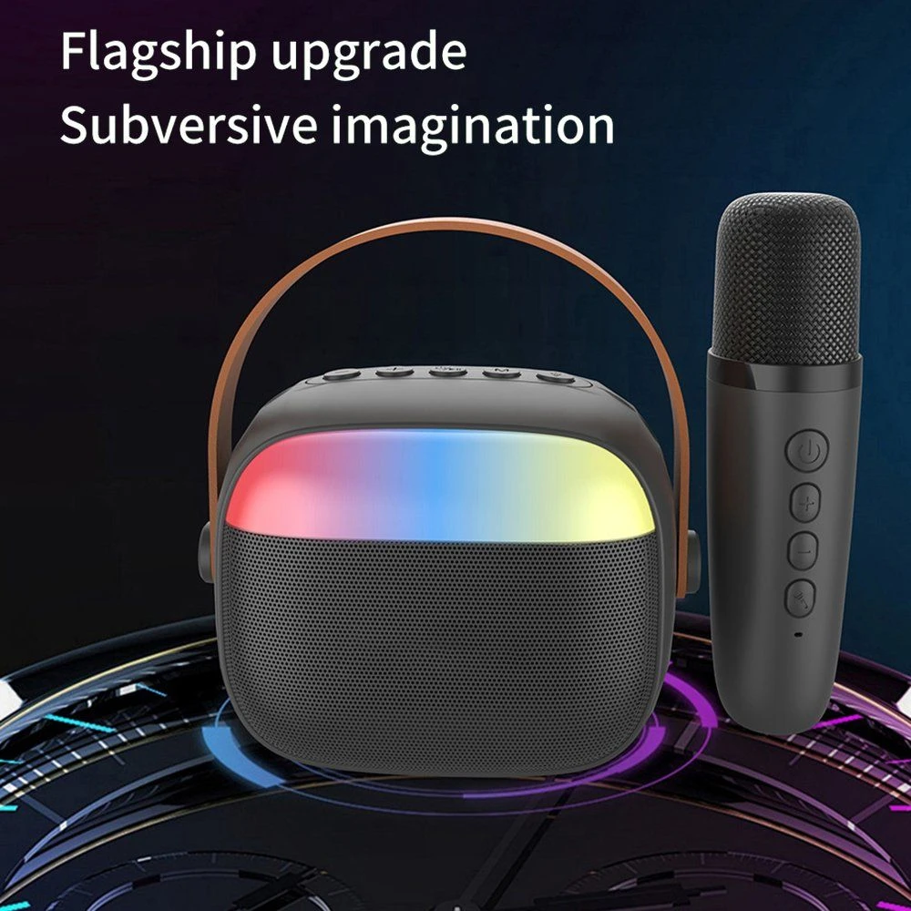 H08 Karaoke Speaker Microphone Bluetooth RGB Light Portable Audio Speaker Professional Speaker