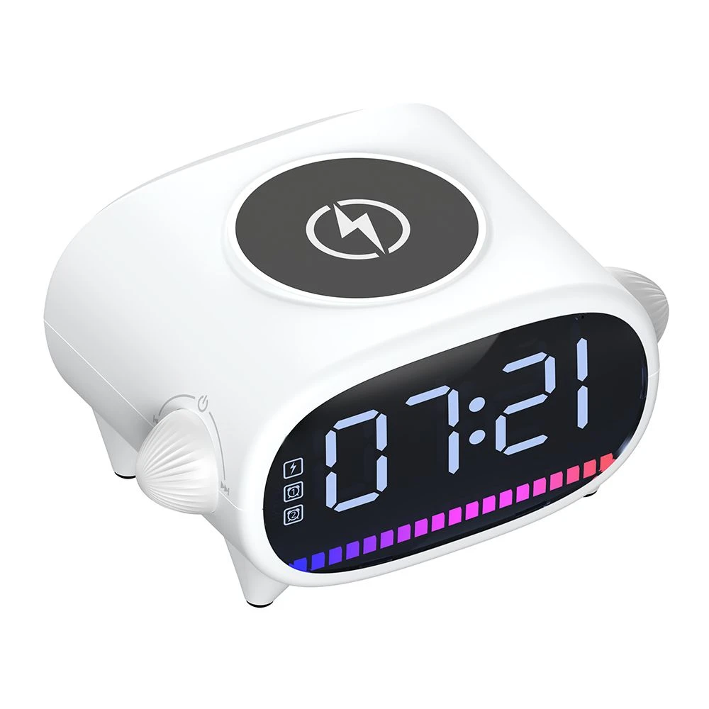 H39 Bluetooth Speaker with Alarm Clock, 15W Wireless Charging, Ambient Light & Tws Stereo Sound – Multifunction Smart Bedside Speaker