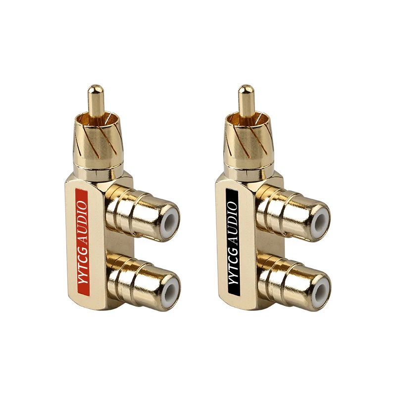 HIFI RCA Connector DIY Audio Video Male Female RCA Male to 2 Female for Studio & Home Theater Use