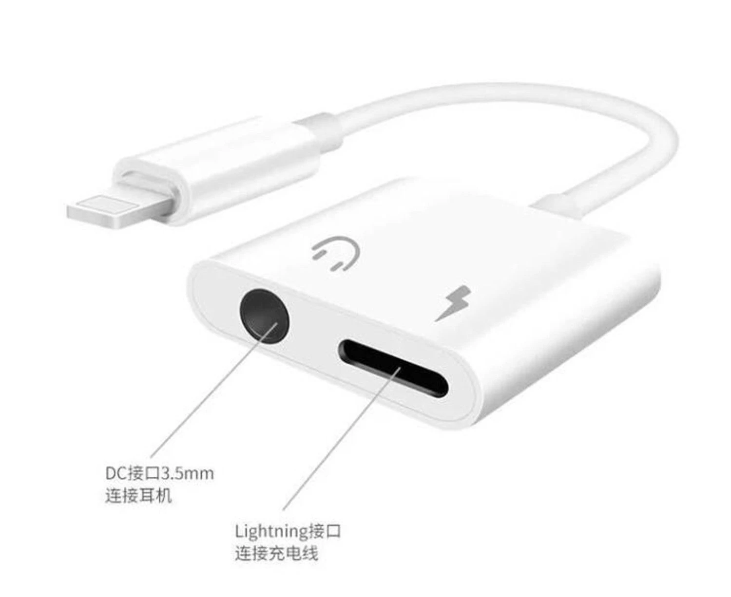 Headphone Adapter 2 in 1 Connector Support Ios 11/12/13
