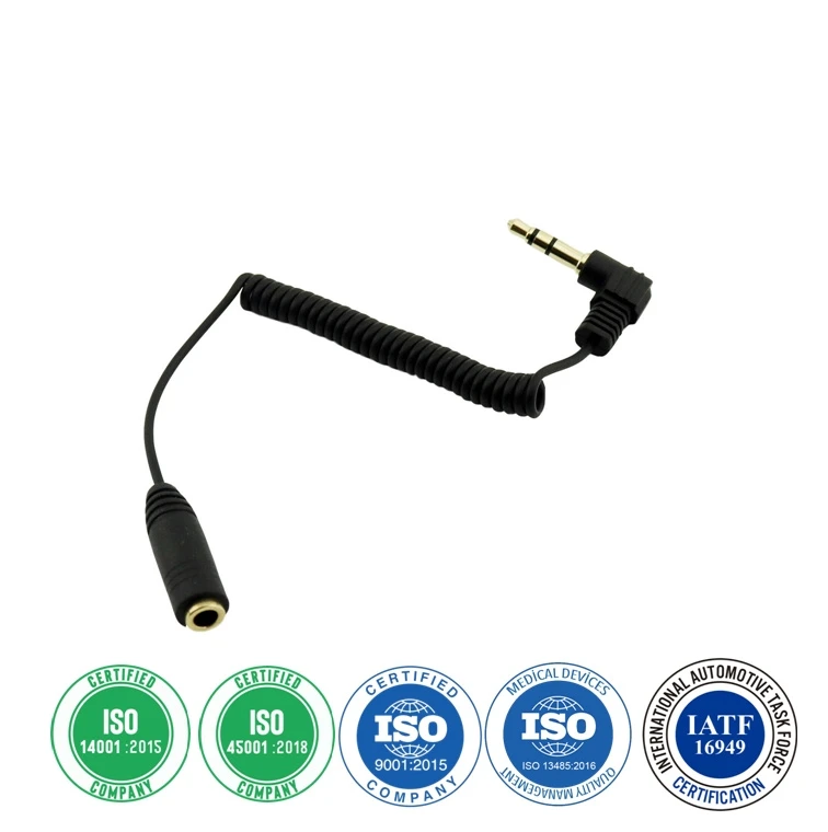 Headphone Spring Cable Replacement Coiled Cable with Audio