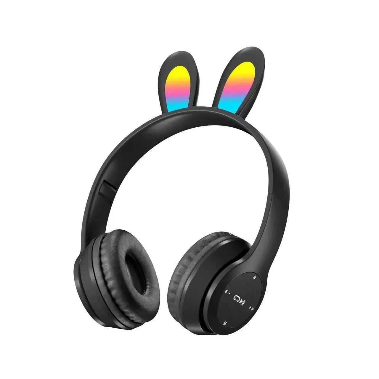 Headphones Earphone Stereo Headphone Cute Headphone in Stock Supply Head Mounted Bluetooth Earphones Rabbit Ear P47r