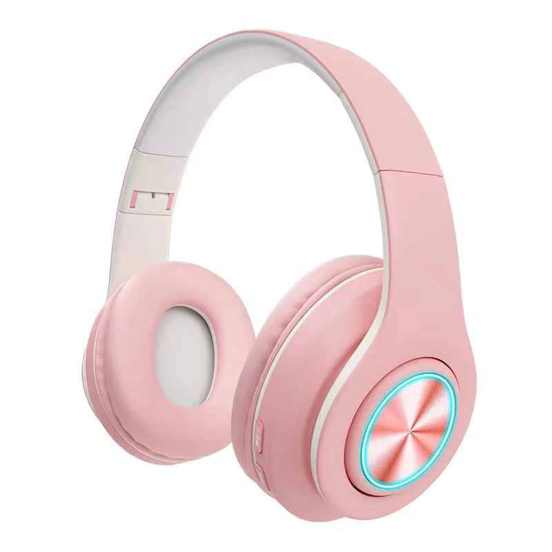 Headphones Foldable Wireless Bluetooth Headband Headphones Macaron Stereo Sound for Sports