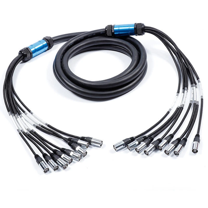 Heavy Duty 8 Channel 3 Pin XLR Female to Male Balanced Audio Snake with Nylon Shield for Arena Sound