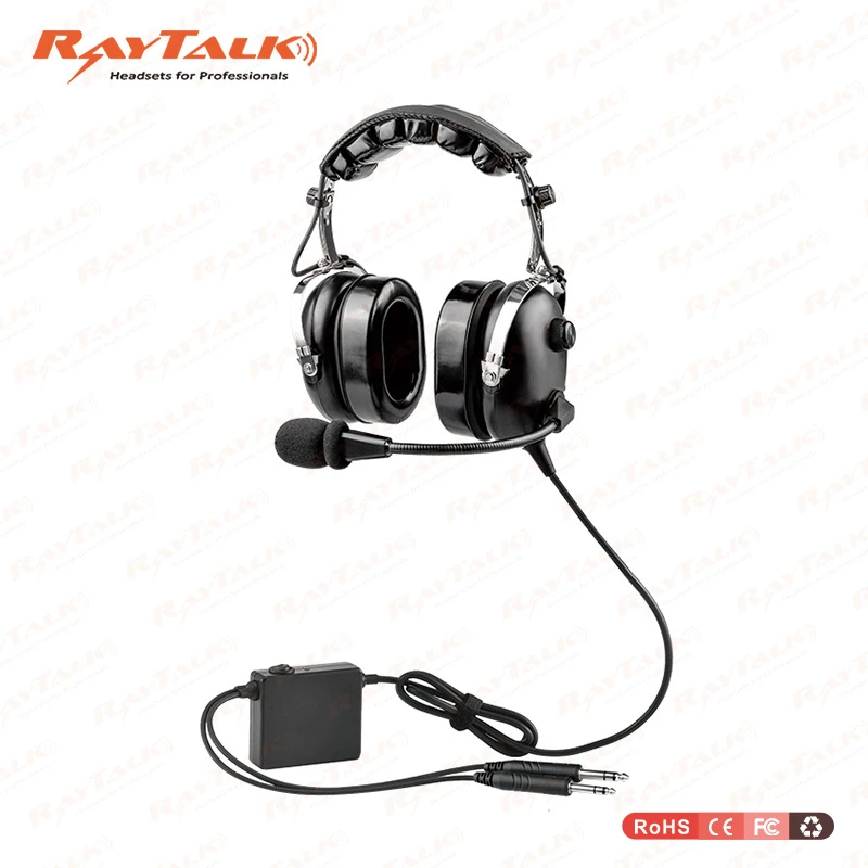 Helicopter Pilot Active Noise-Reduction Headset & Noise-Canceling Microphone