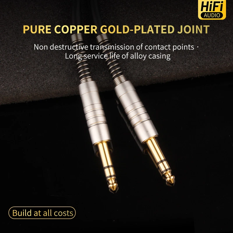 Hi-Fi Grade Gold-Plated 6.35mm Male-to-Male Cable for Mixer & Speaker System Integration