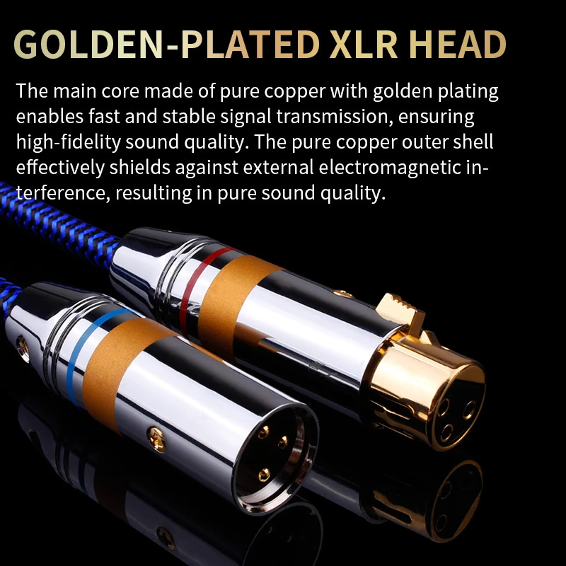HiFi 3 Pin 6n Scc Professional Sound Quality XLR to XLR Male to Female Balance Cable with Golden-Plated XLR Head PVC Jacket