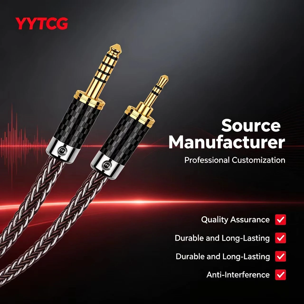 HiFi 4.4mm TRS to 3.5mm TRS Interconnect Cable with Pure Copper Gold Plated Jacks