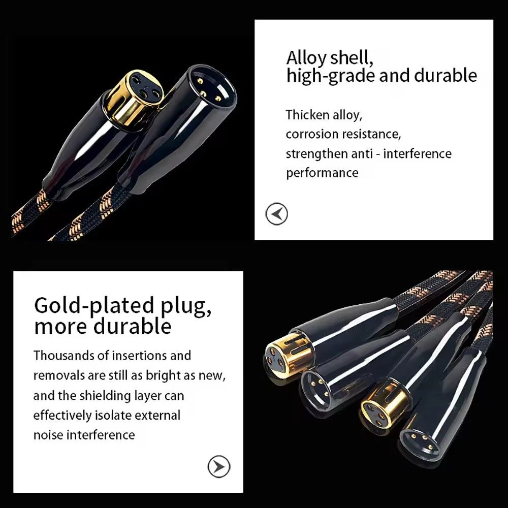 HiFi 6n Single Crystal Copper XLR Balanced Microphone Cable Professional Audiophile Audio Cord Male Female XLR Connector Line