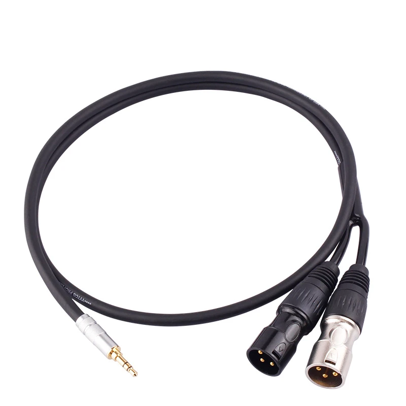 Hifi 2 Xlr Cable Male/female to 3.5mm Jack 3 Pin Dual XLR to 3.5 Cable for PC Headphone Amplifier Braided Xlr Cable