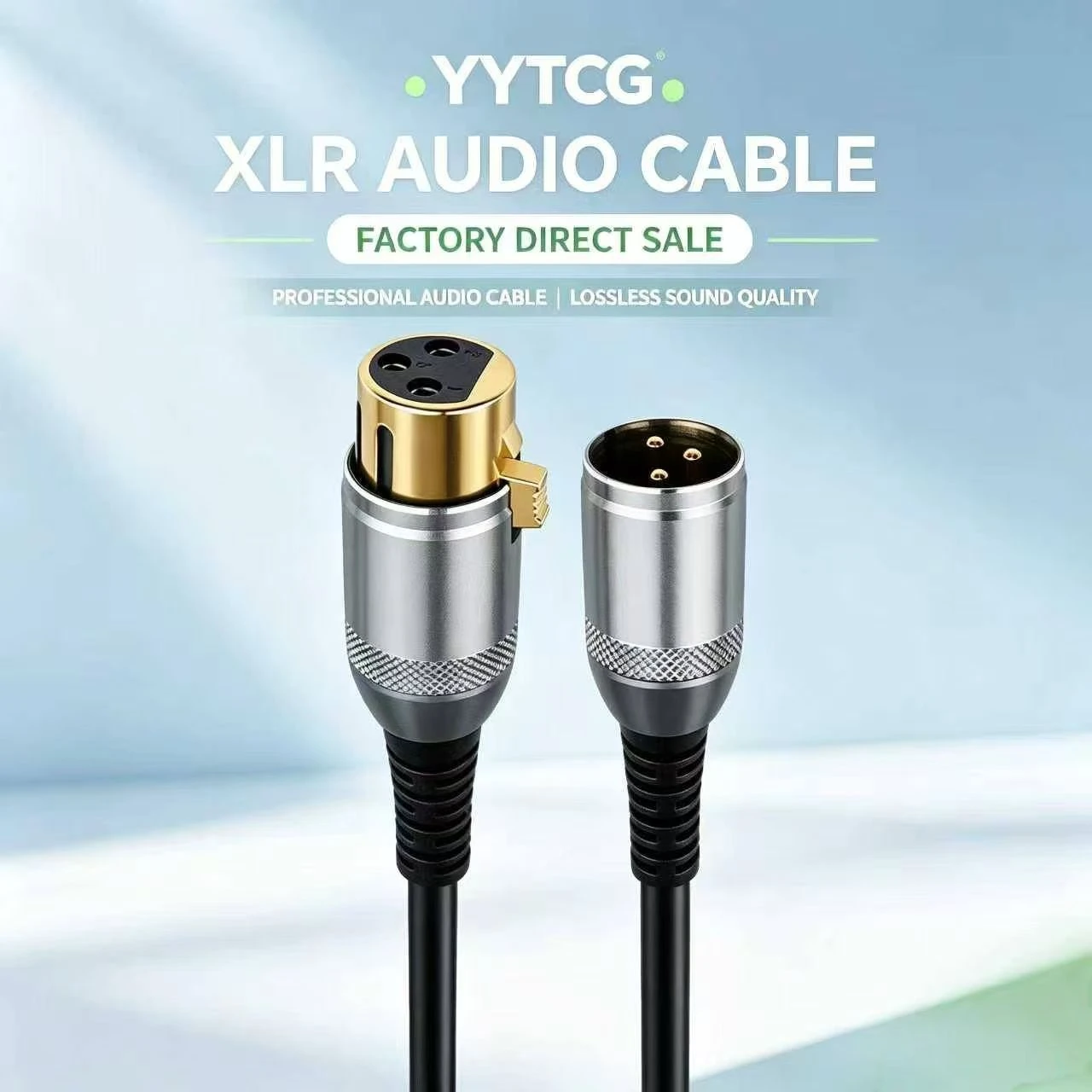 High Fidelity 6.0mm XLR Male to Female Interconnect Cable for Power Amplifier and Speaker System Audio Signal Transmission