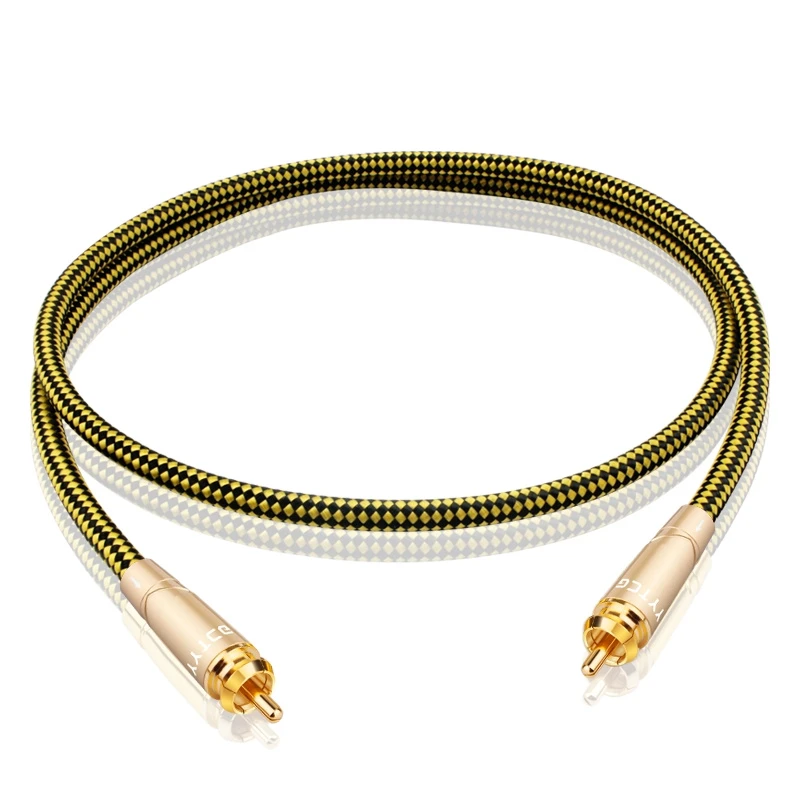 High-Fidelity 6N OCC Silver-Plated Digital Coaxial Audio Cable for CD Players, Amplifiers & Home Theater Systems
