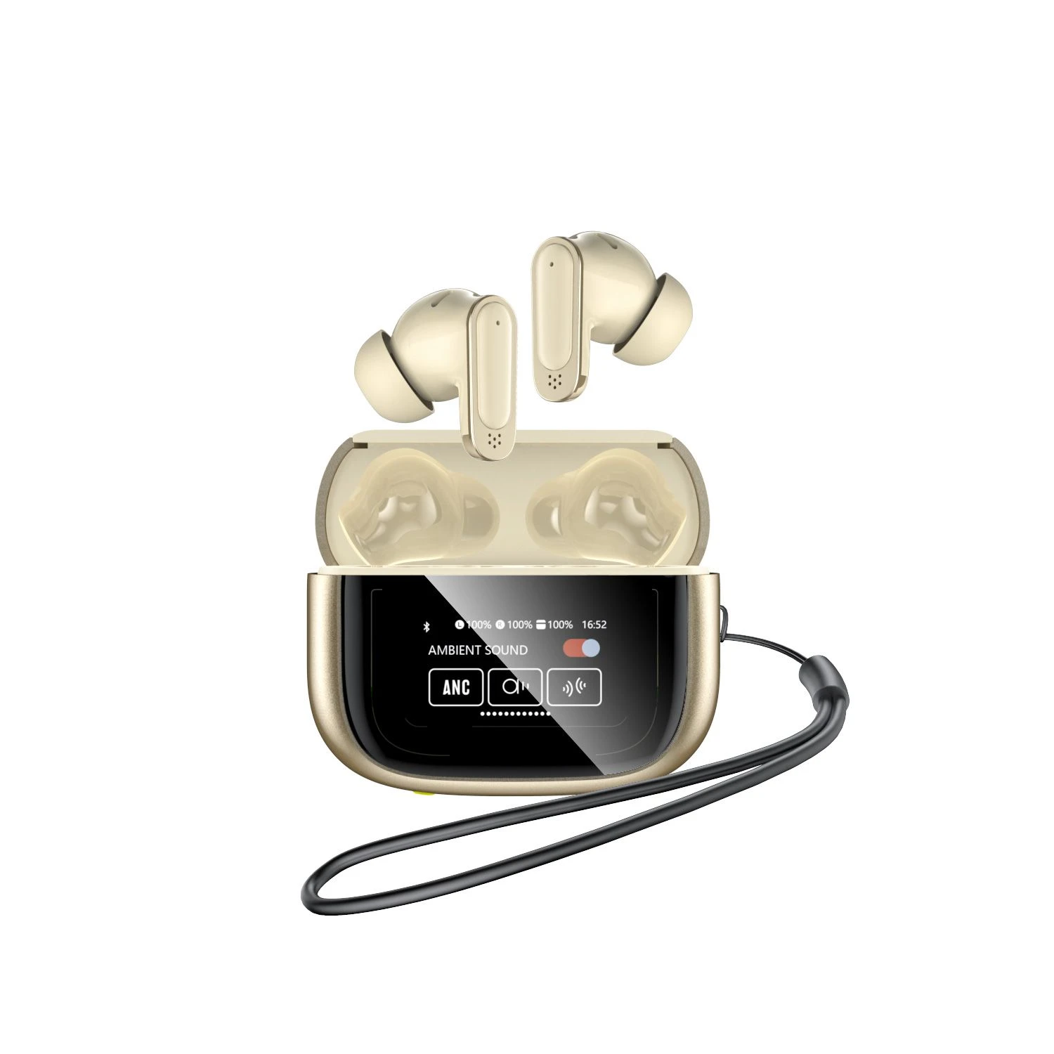 High Fidelity Anc Tws Wireless Earbuds with LED Battery Screen, Noise Canceling Stereo Bluetooth Headphones