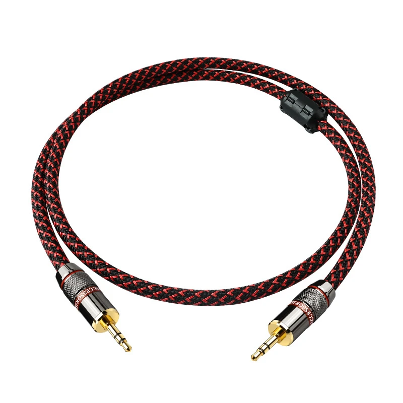 High Fidelity Braided YYTCG 3.5mm TRS Male to 3.5mm TRS Male Aux Cable for Car and Speaker