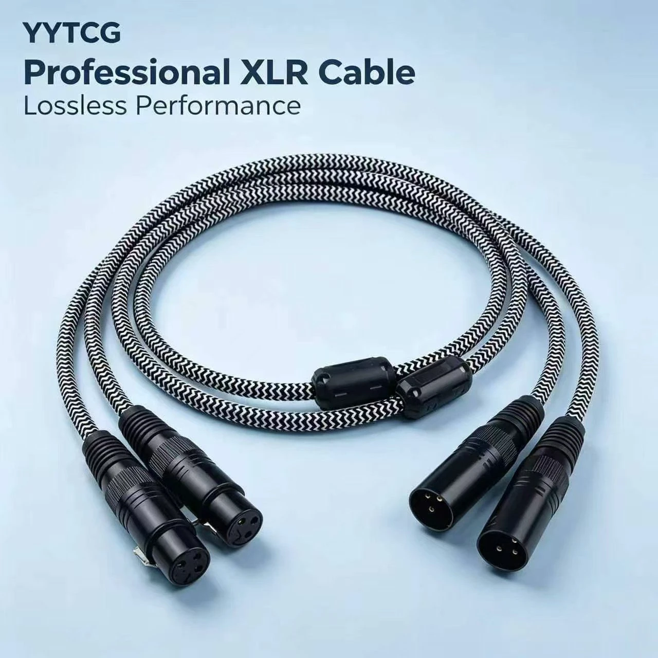 High Fidelity OCC Silver Plated XLR Male to Female Balanced Signal Cable with Gold Plated Connectors for HiFi Amplifier and Power Amp System