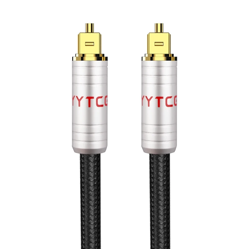 High-Fidelity POF Core Optical Cable 24K Gold-Plated Square & Mini Jacks, Braided Cotton Mesh Jacket, Zero Signal Loss for Professional Audio Systems