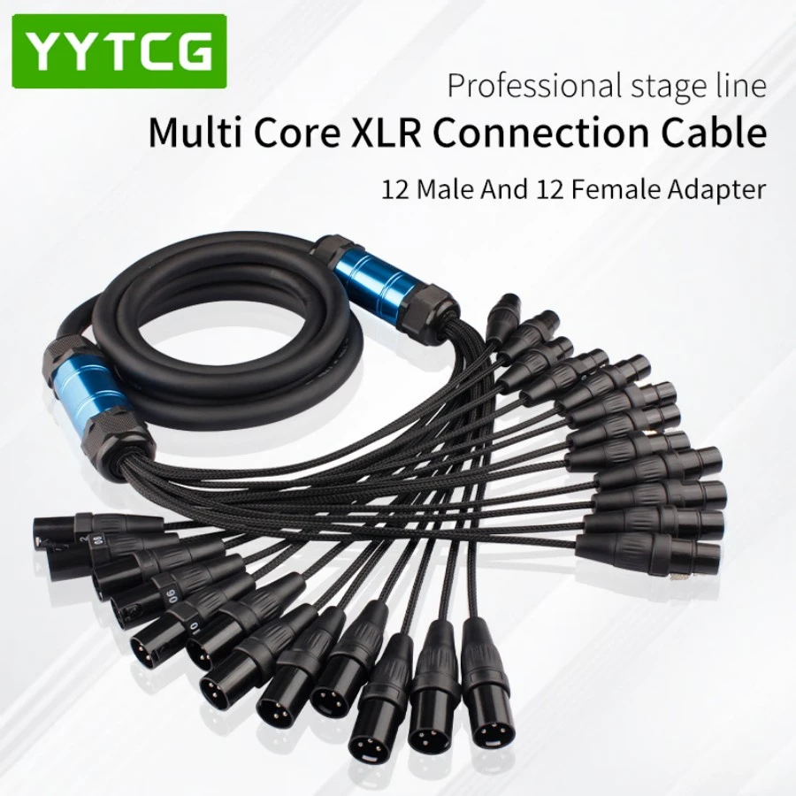 High-Fidelity Reinforced Neatly Bundled Snake Audio Cable 12channel