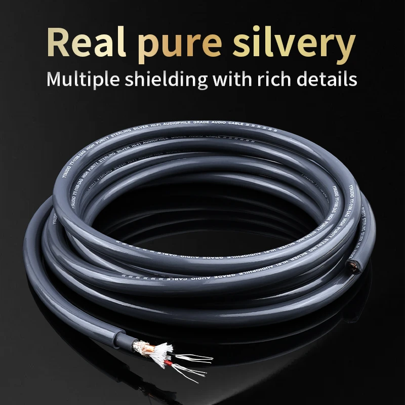 High-Fidelity Sterling Silver Two-Core Audio Cable for Audiophiles