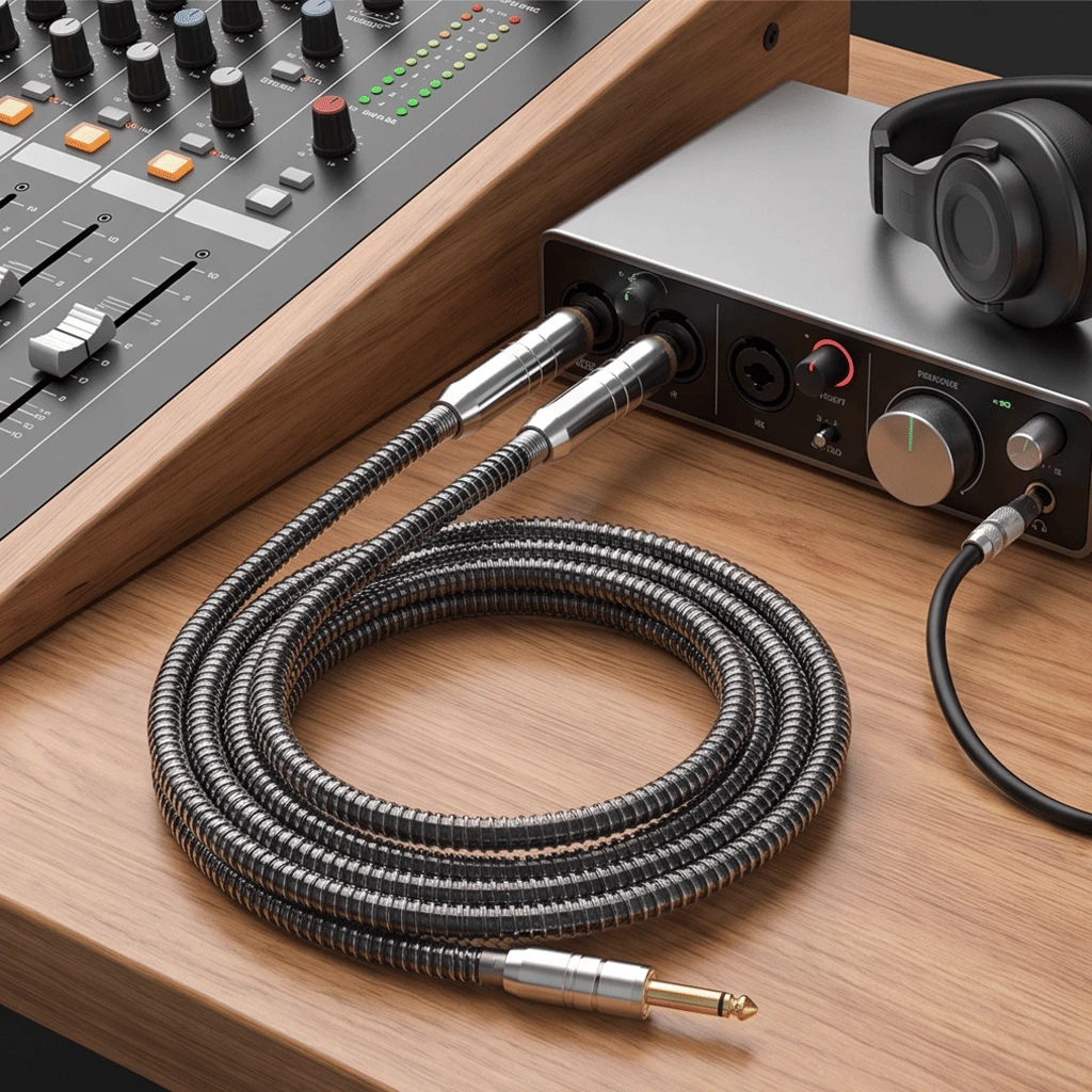 High Flexibility 3.5mm to Twin 6.5mm Mono Instrument Patch Cord for Electric Guitar Bass and PA Speaker
